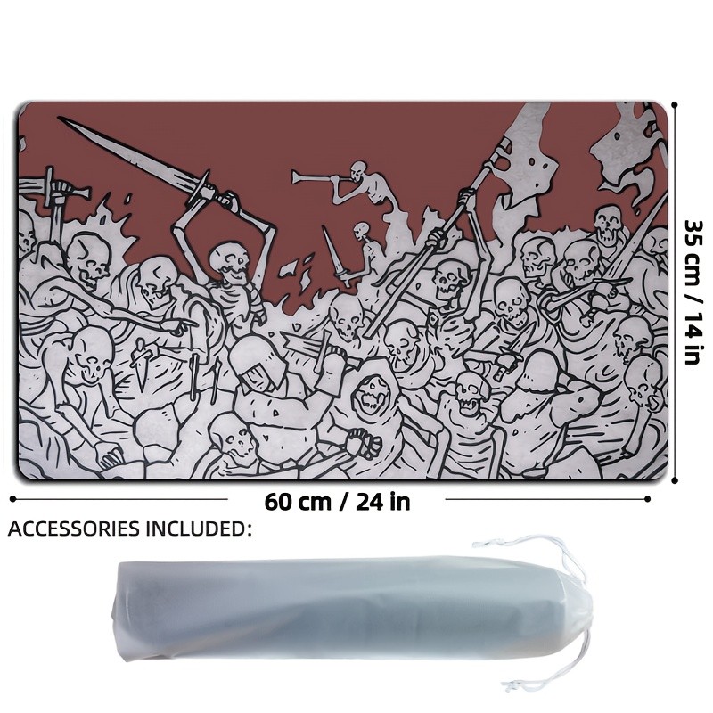 TCG Playmat Skeleton Apocalypse, Trading Card Game Mat, Large Mouse Pad, Play