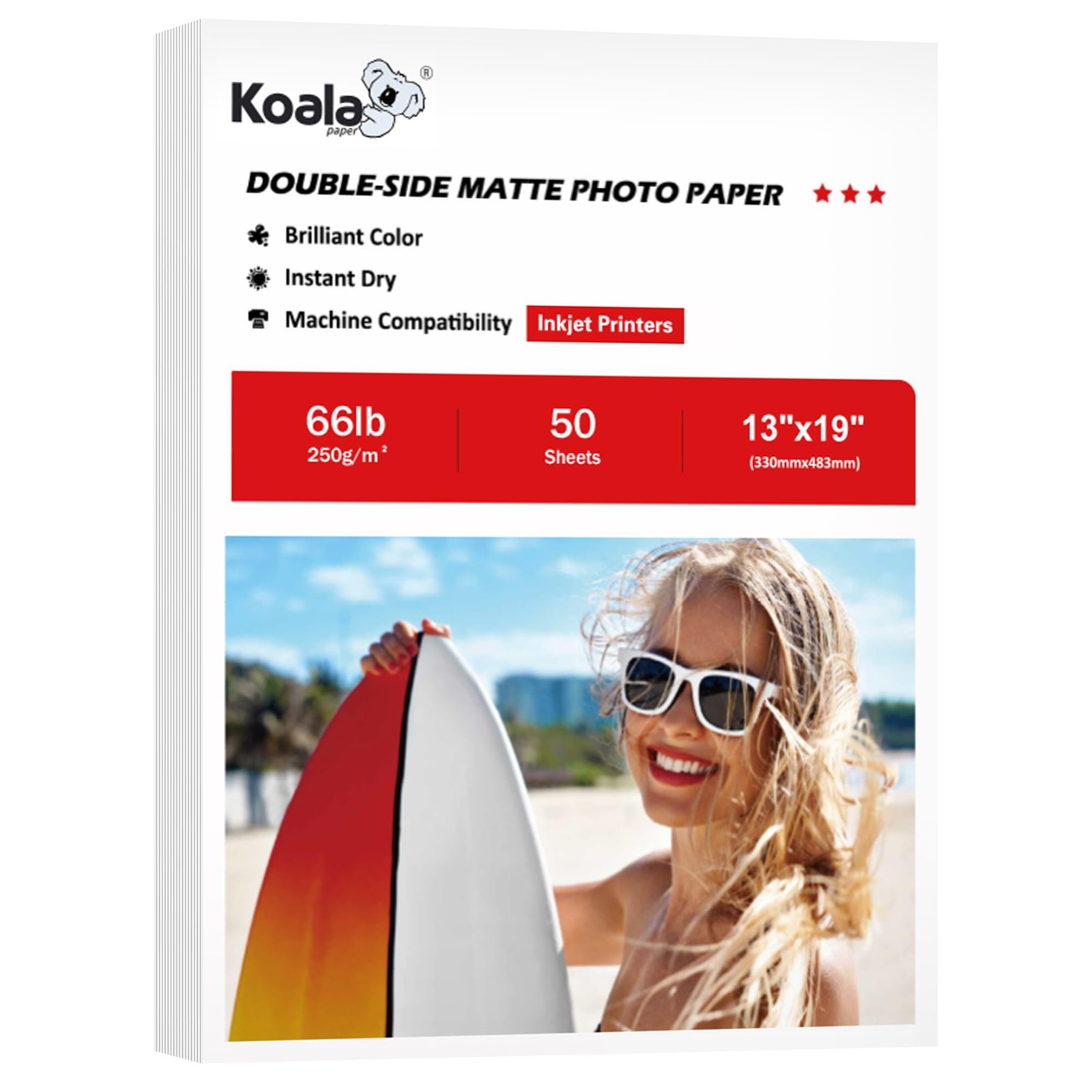 50 PCS Double Sided Matte Thick Photo Paper 13x19 Inch Heavyweight 250gsm