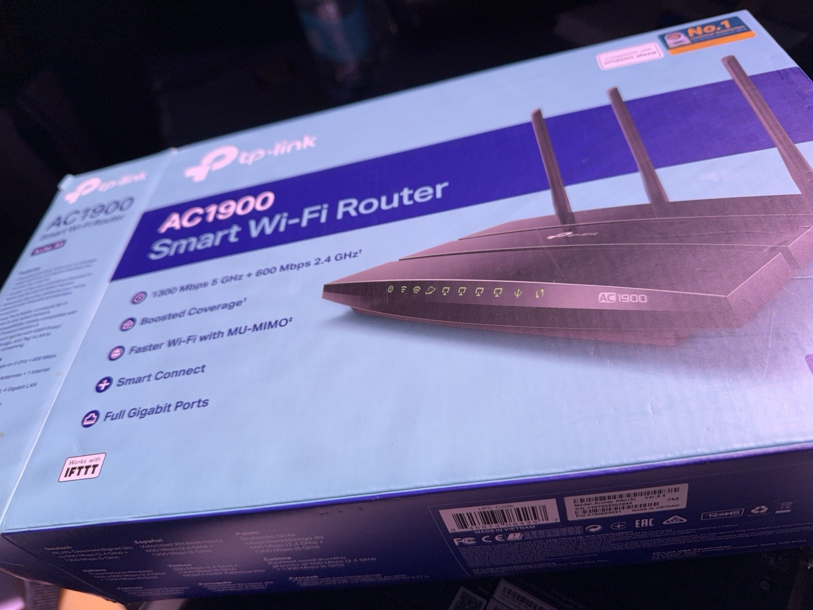 TP-LINK AC1900 Smart Wi-Fi Router 1900Mbps MU-MIMO Gigabit 4-Port Black