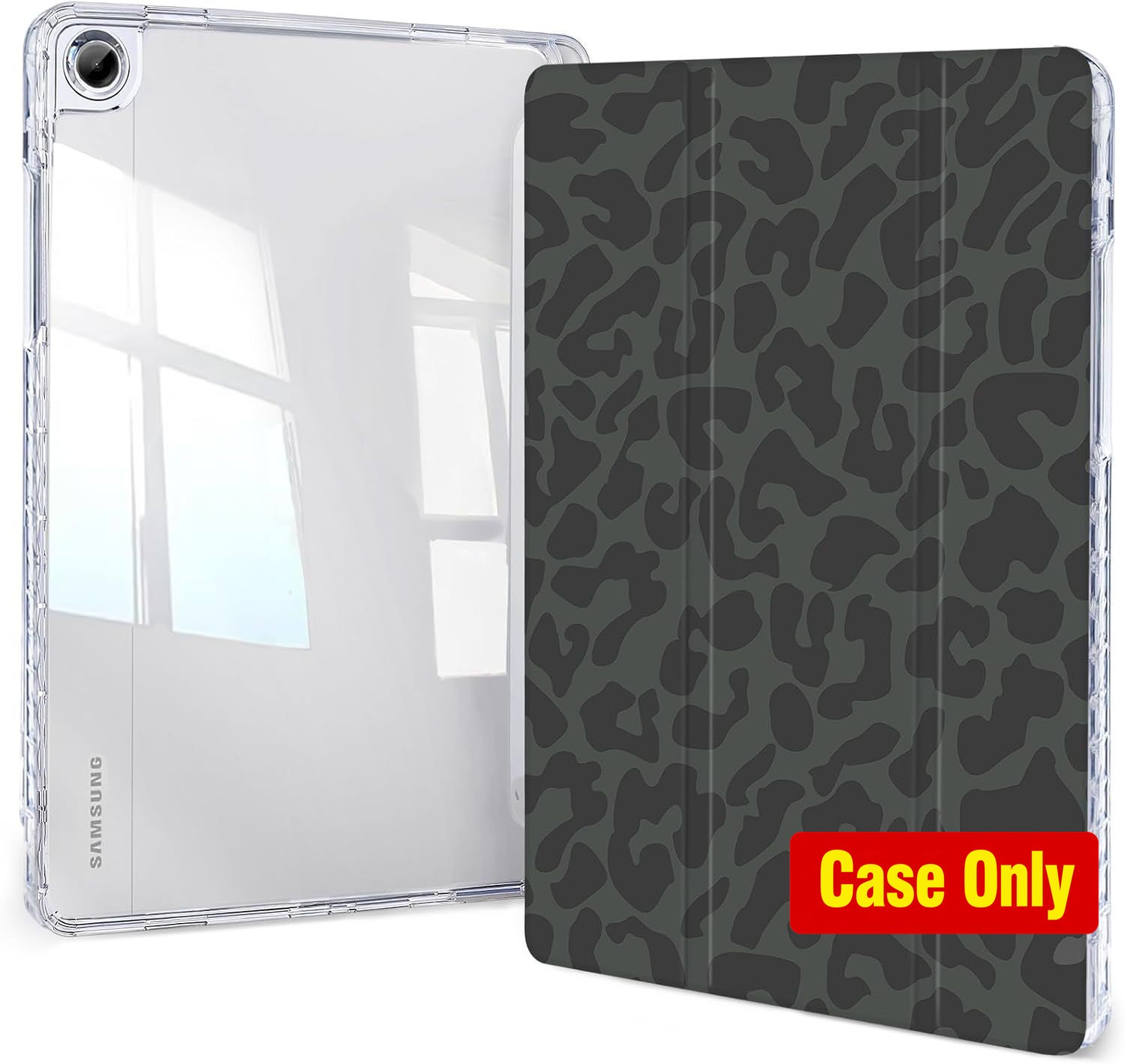 Slim Trifold Clear Back Case for Samsung Galaxy Tab A9+ 11" 2023 with Pencil Hol