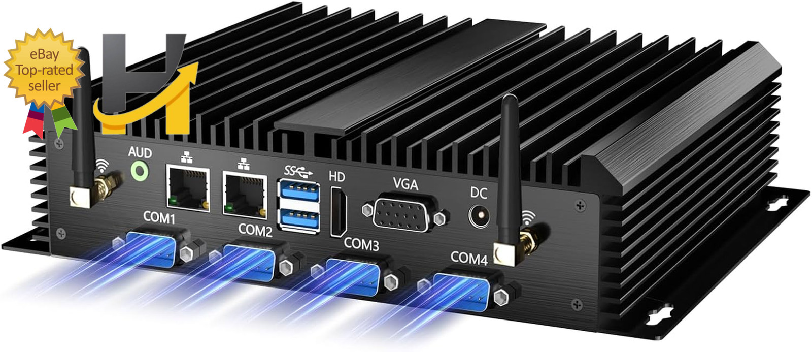 Industrial Mini PC Desktop Fanless Computer Core I7-5500U 2.4-3.0Ghz Windows 10