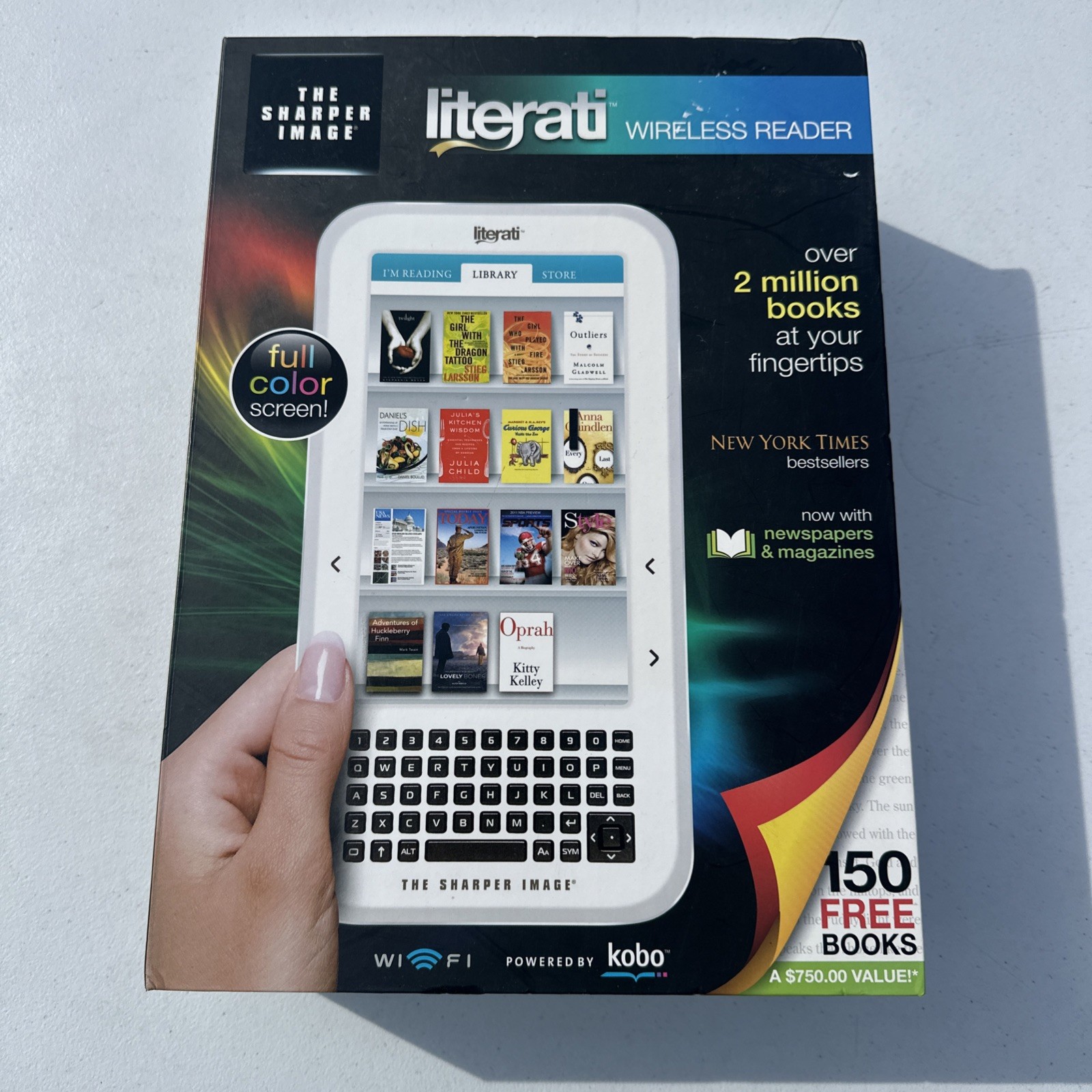 NEW Literati Wireless Reader Powered by Kobo Color Screen The Sharper Image 2010