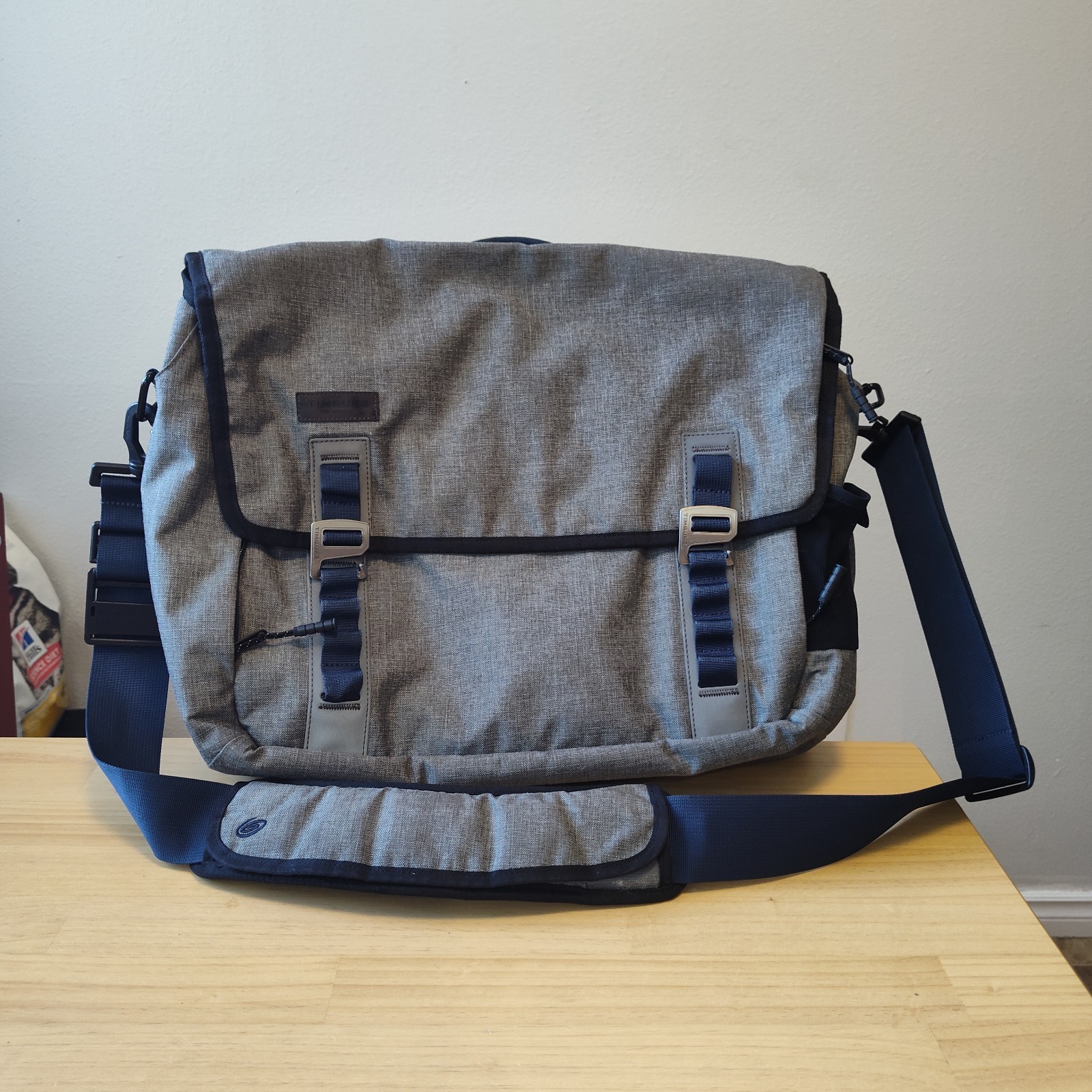 Timbuk2 Grey Blue Canvas Messenger Bag