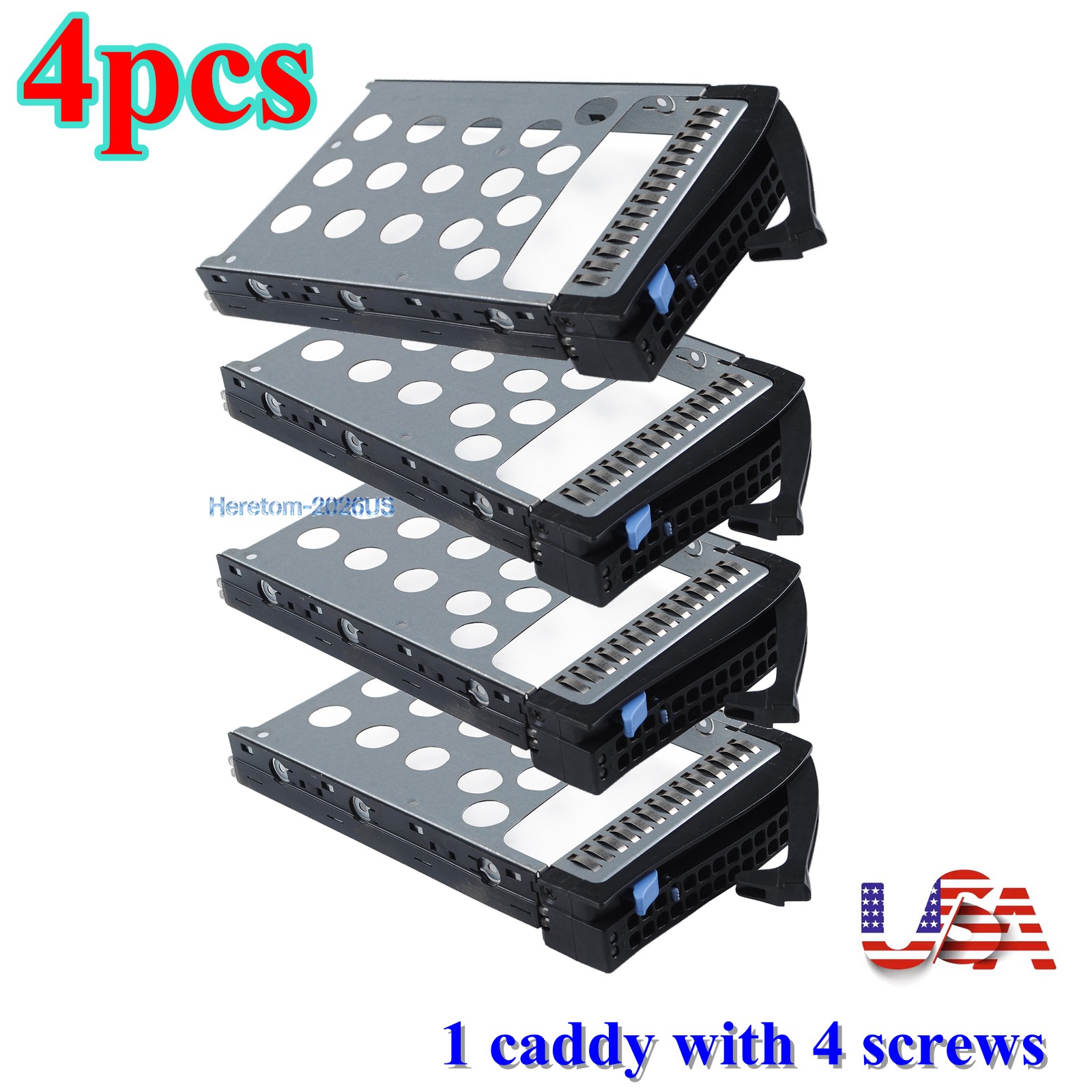 Lot of 4 Supermicro 3.5" Hot-Swap Drive Trays | 01-SC93301-XX00C003 | W/ Screws