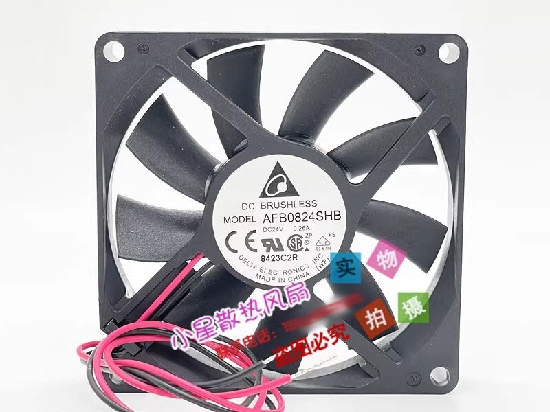 Delta AFB0824SHB 8015 DC24V 0.26A 8CM 2-Wire Inverter Cooling Fan