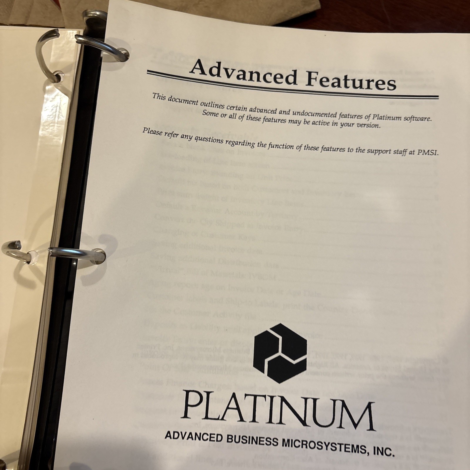 UNUSED PROGRAM REFERENCE KIT FOR  PLATINUM Accounting.  Book. Vintage. Old book
