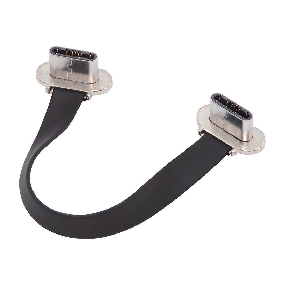CY USB-C Type C to USB-C Dual Angled Ultra Slim Flat Power USB2.0 Data Cable 65W