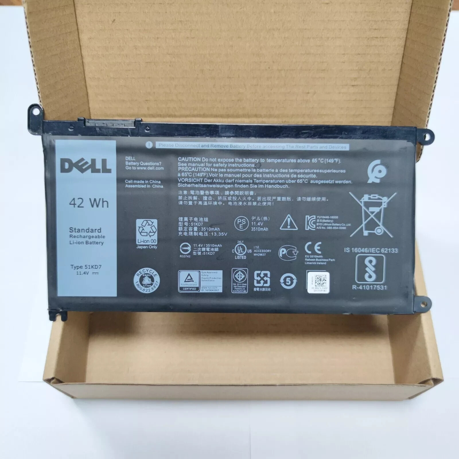 NEW Genuine 51KD7 Battery For Dell Chromebook 11 3100 3180 3189 5190 3181 Y07HK