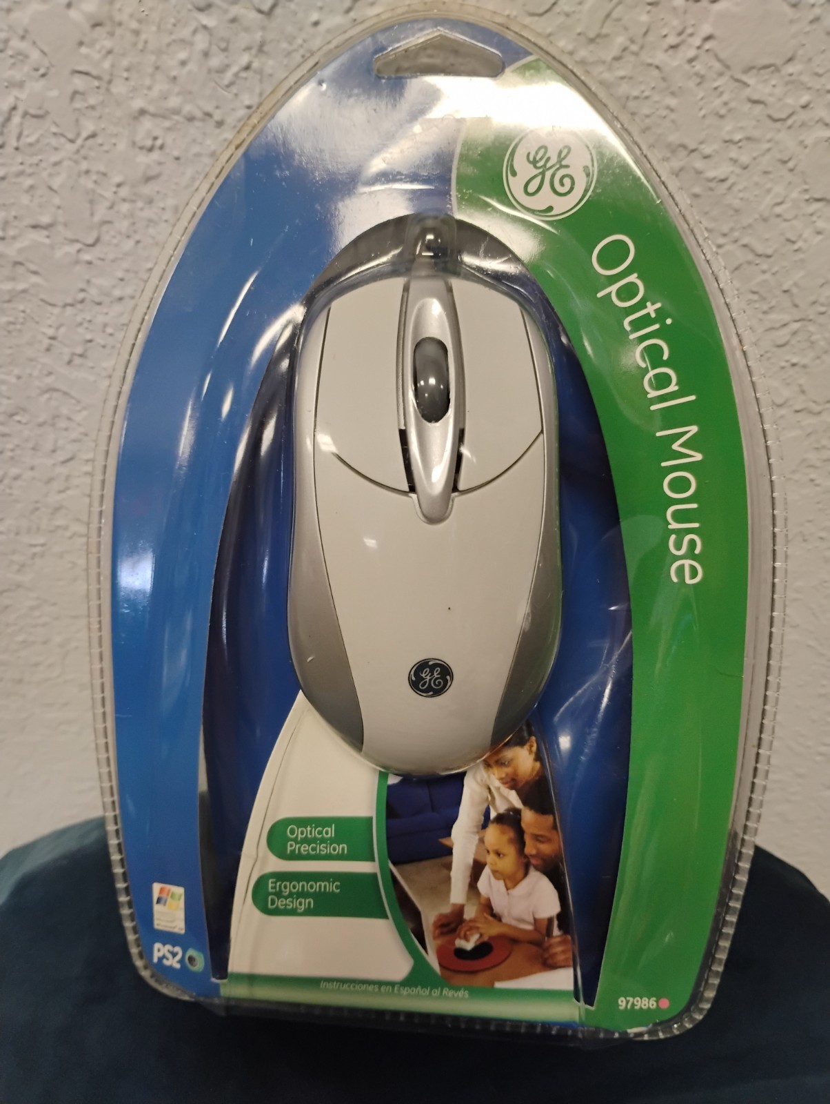 GE 97859 Scroll Mouse Wired PS2 for Microsoft Windows 95,Win 98,2000,XP New