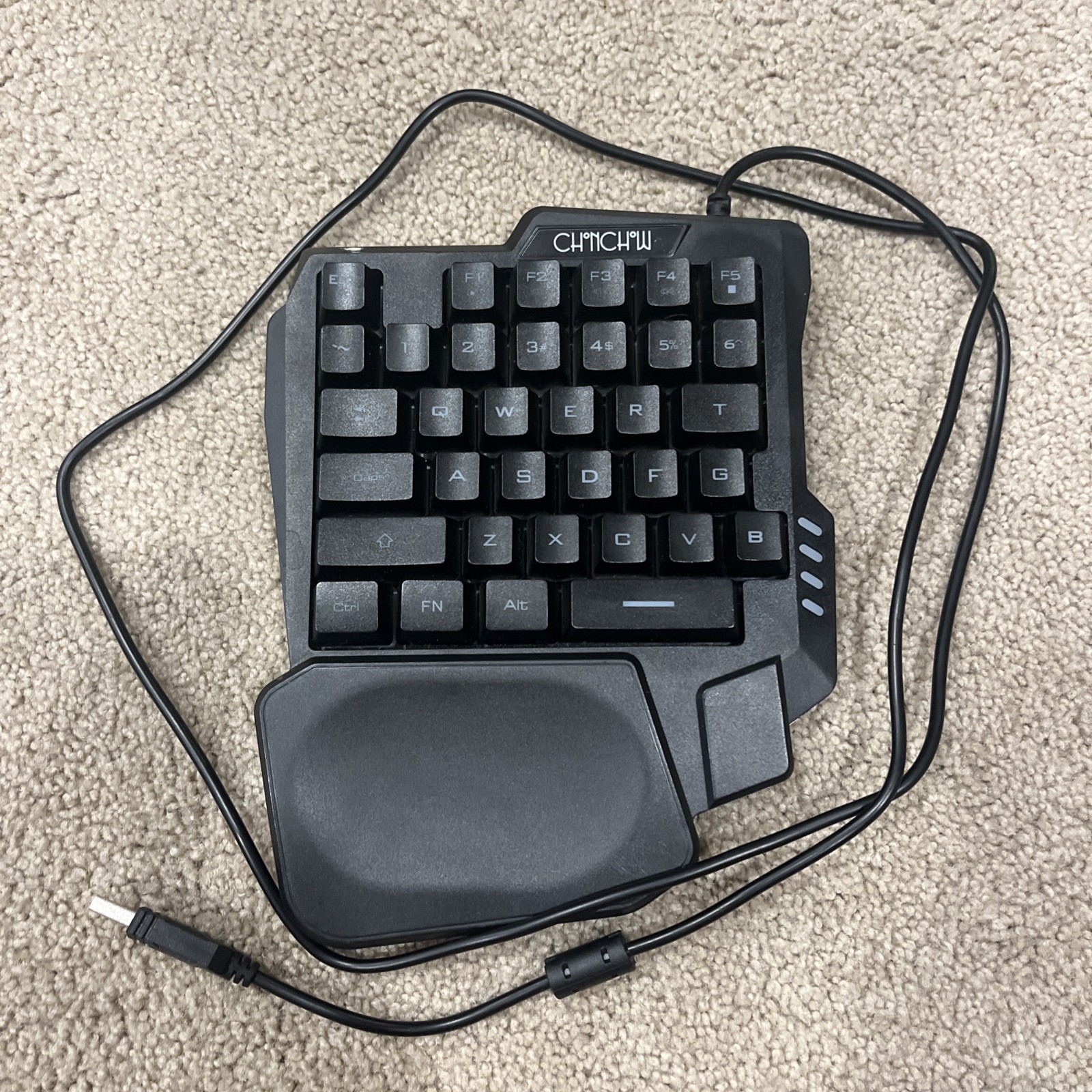 One Handed Gaming Keyboard Keypad 35 Key Wired USB Backlit Mechanical Feel