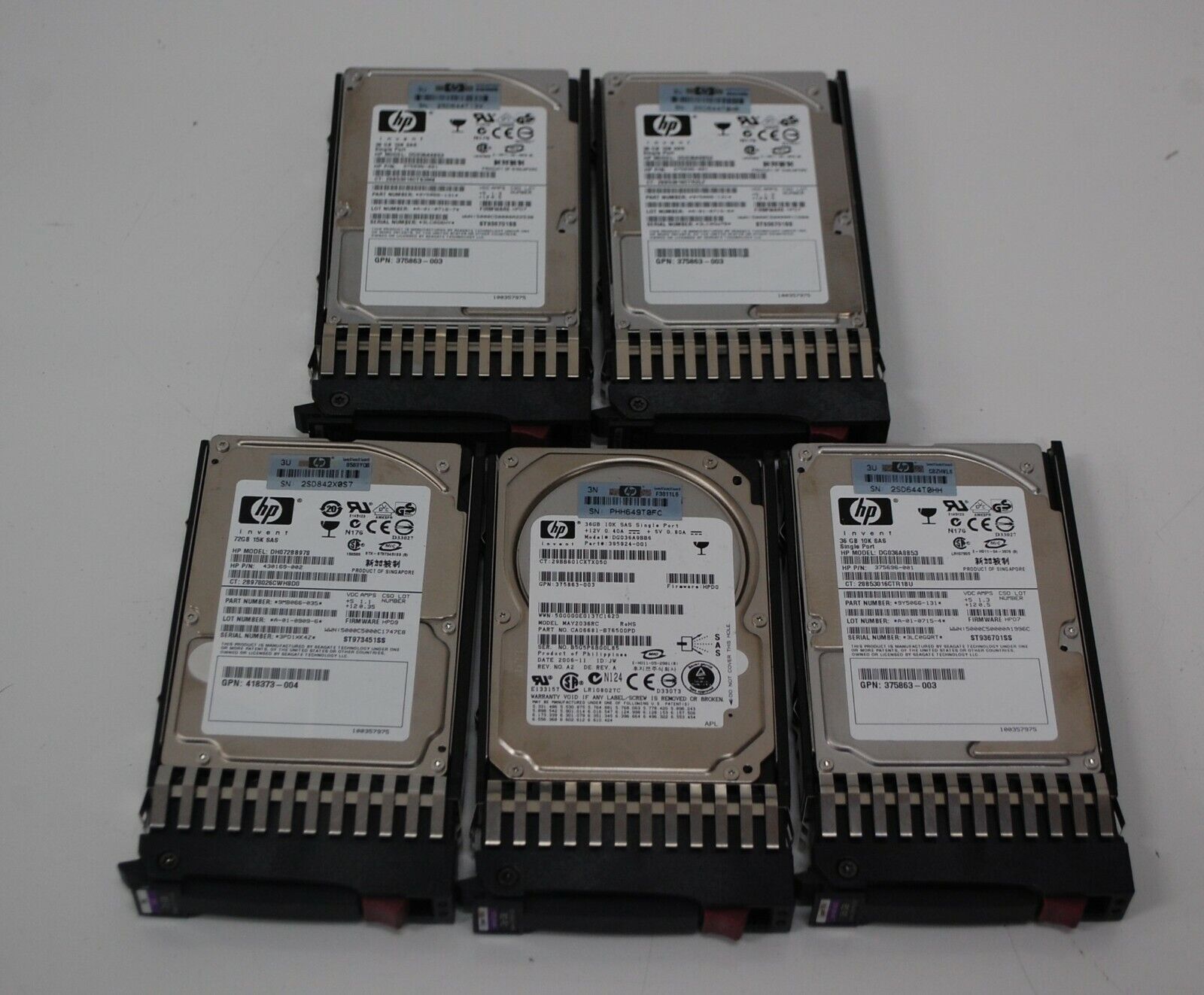 Lot of 5 36GB HP 375863-003  2.5