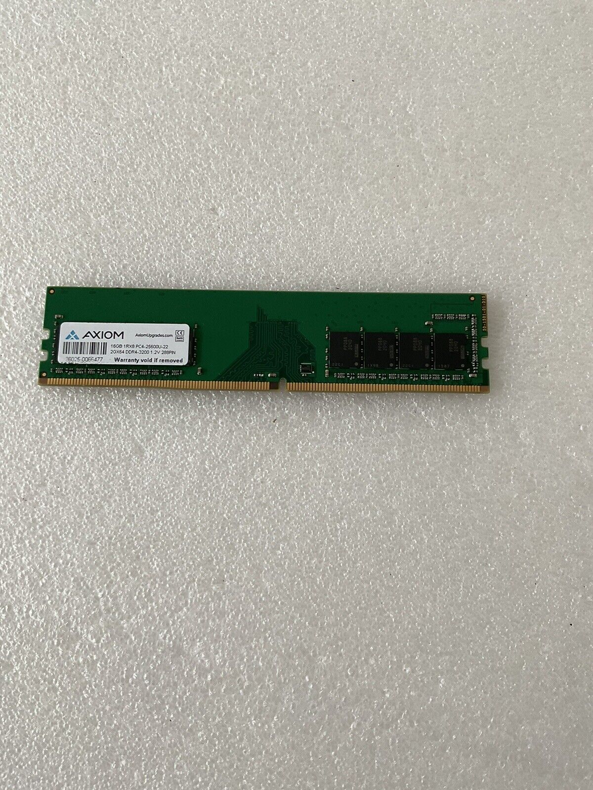AXIOM 16GB 1RX8 PC4-25600U -22 2GX64 DDR4-3200 1.2V 288 PIN