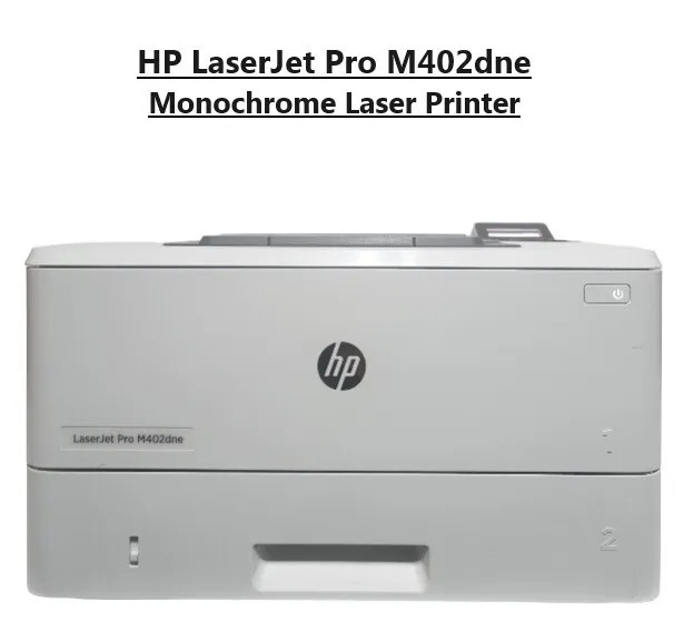 HP LaserJet Pro M402dne Monochrome Laser Printer | Power Cable | with New Toner