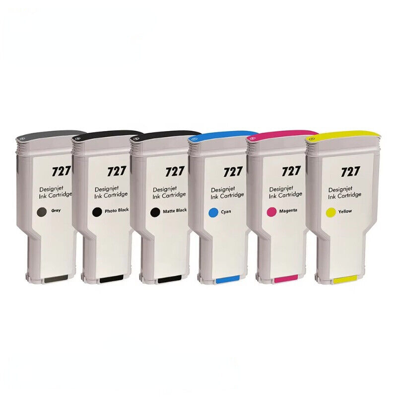 6PC Compatible Ink Cartridge For HP727 For HP DesignJet T920 T930 T1500 T2500