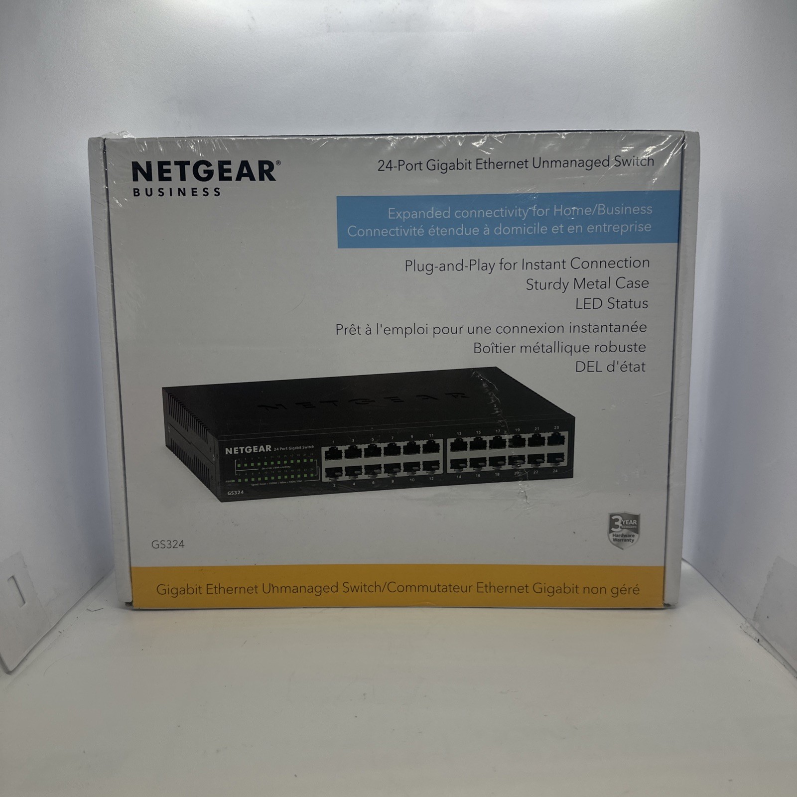 NETGEAR GS324-200NAS 24-Port Gigabit Ethernet Unmanaged Switch - Black BRAND NEW