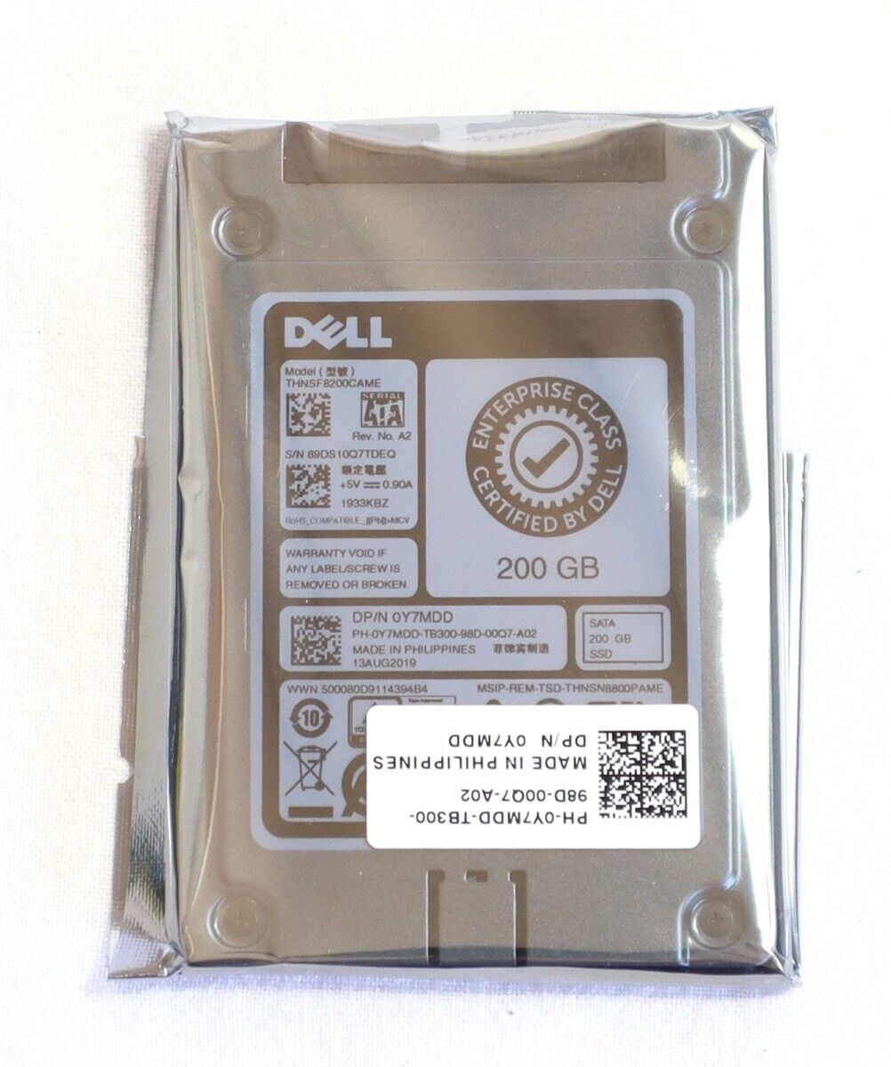 *New* Dell Y7MDD 200GB USATA 6GBPS Enterprise 1.8