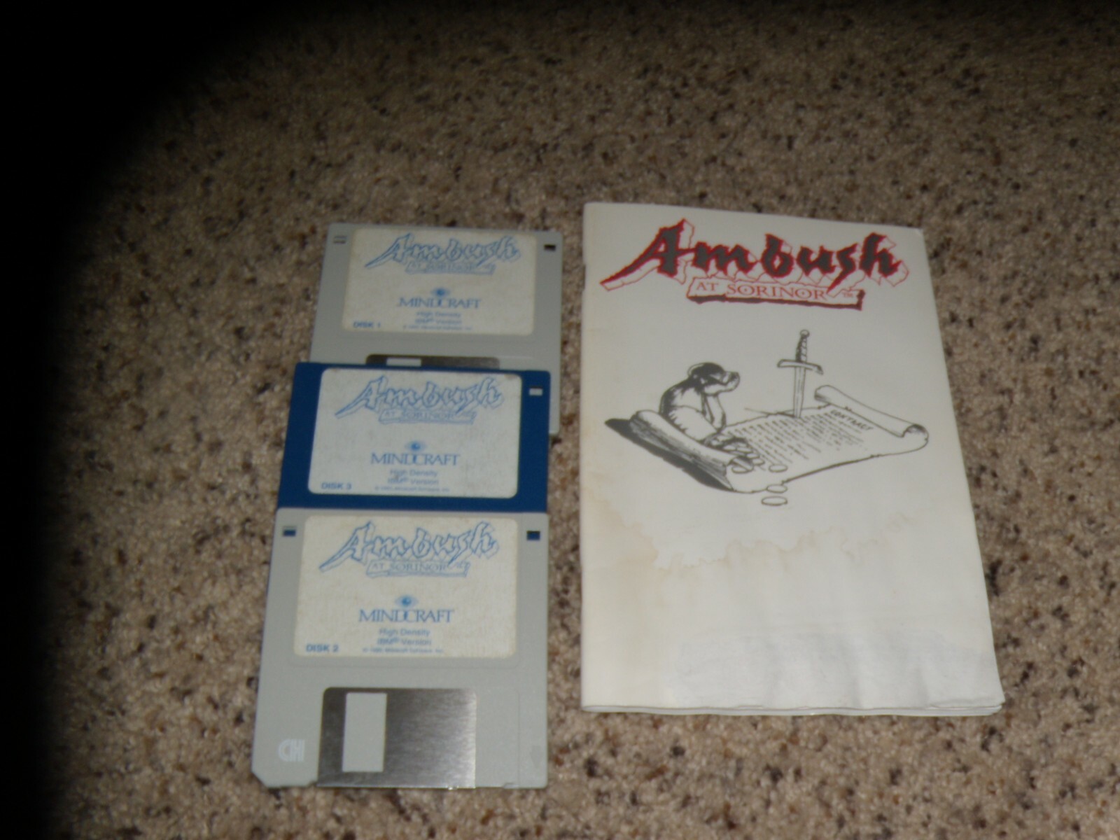 Ambush at Sorinor IBM PC Game on 3.5" disks with manual - Tested