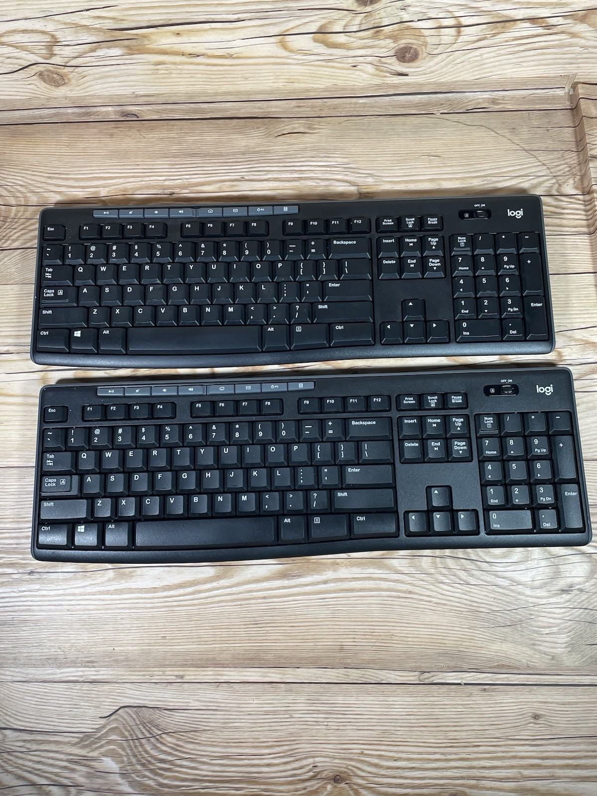 2x Logitech K270 Wireless Keyboard Windows/MAC Full Number Pad - NO USB RECEIVER