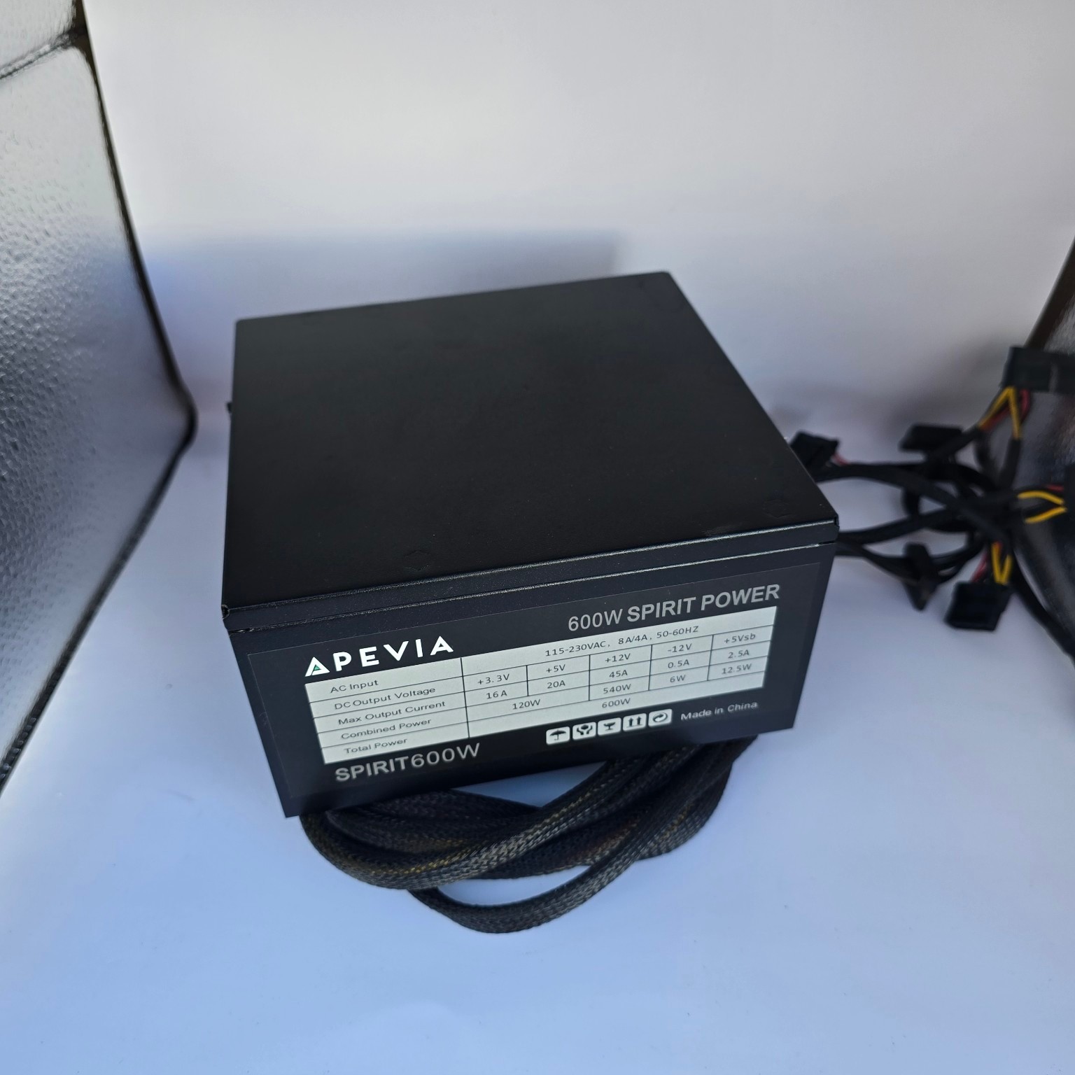 Apevia Spirit600W ATX-SP600W 600W ATX Power Supply PSU Tested Working