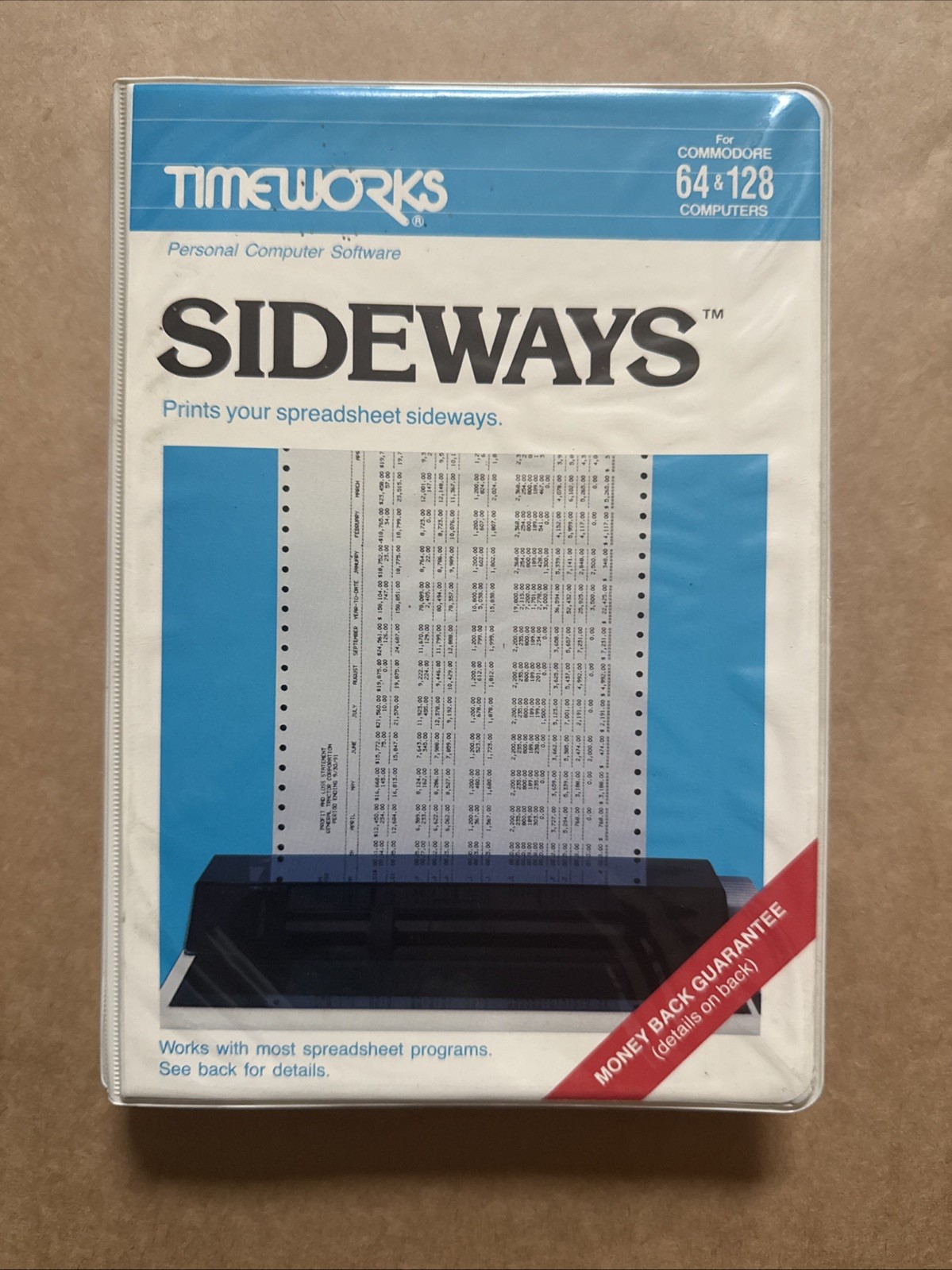 * 1984 Timeworks Commodore 64 & 128 Printer Sideways Software C64 C128