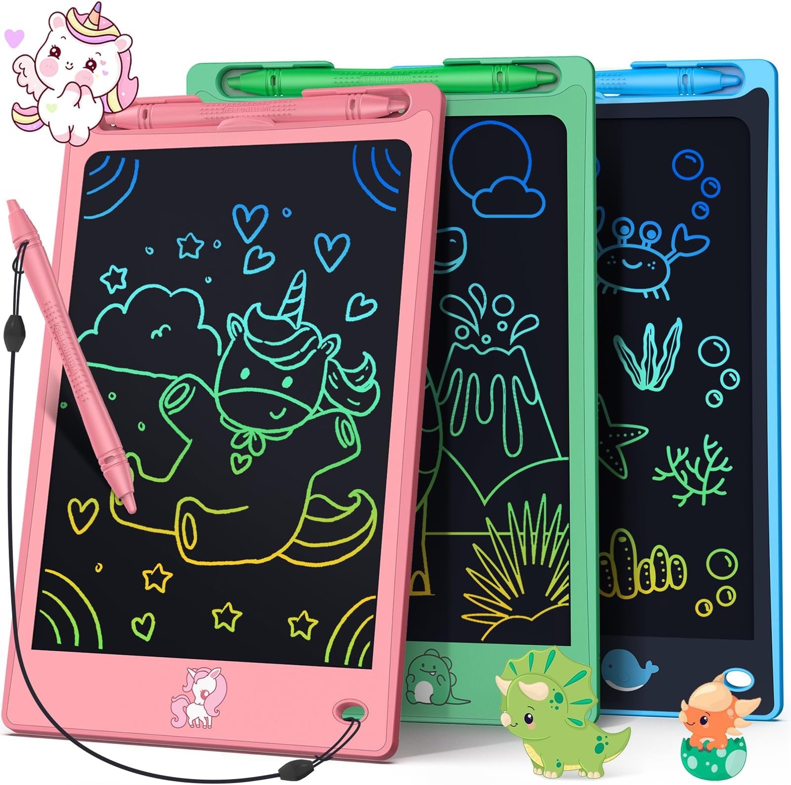 FLUESTON LCD Writing Tablet for Kids, 8.8 Inch Drawing Tablet for Boys Girls ...