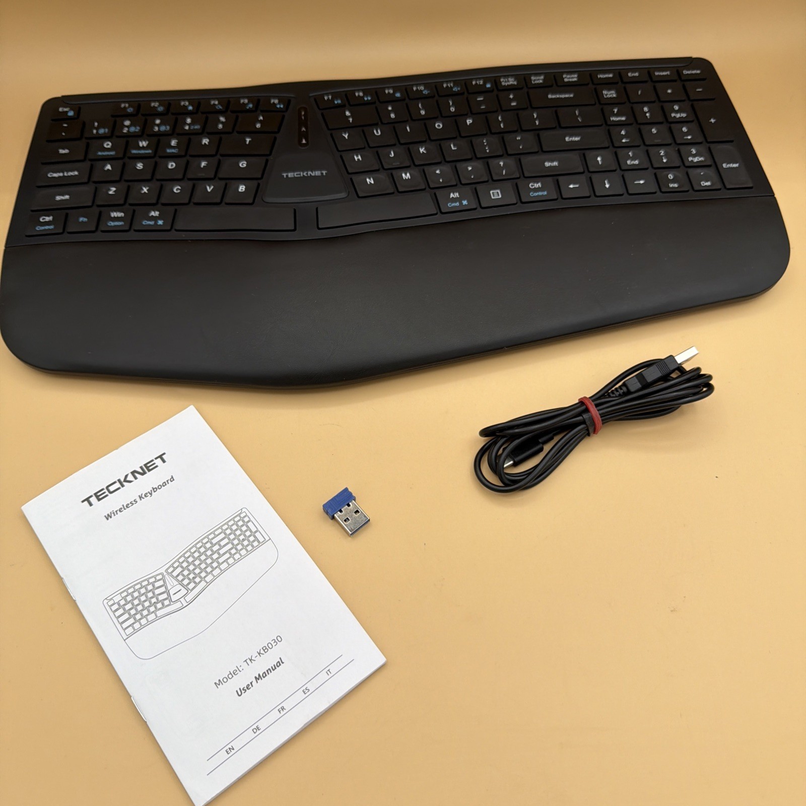 Tecknet TK-KB030 Ergonomic Wireless Keyboard New In Open Box