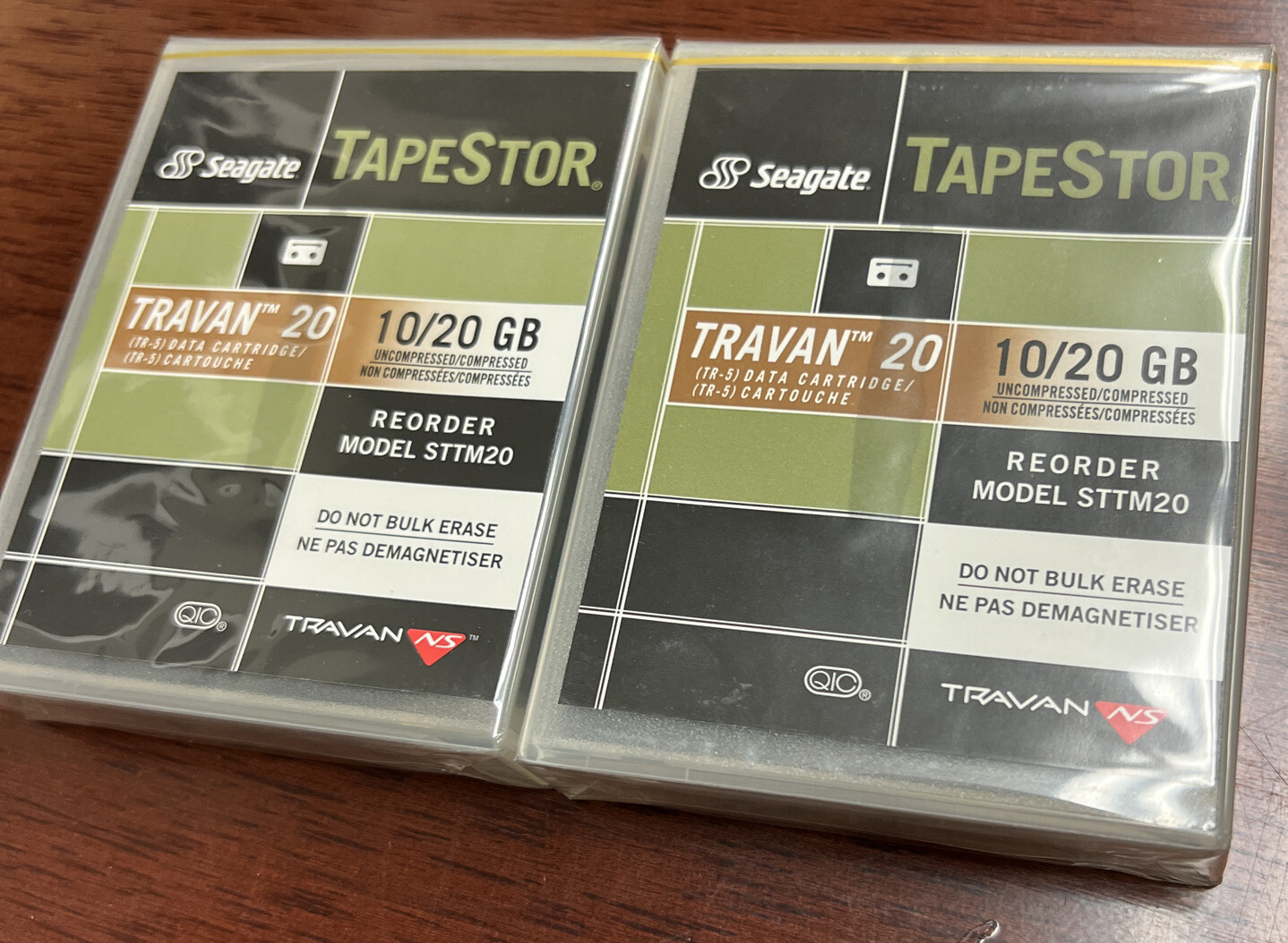 2 NOS Seagate TapeStor Travan 20 Data Cartridge 10/20GB Model STTM20 Sealed