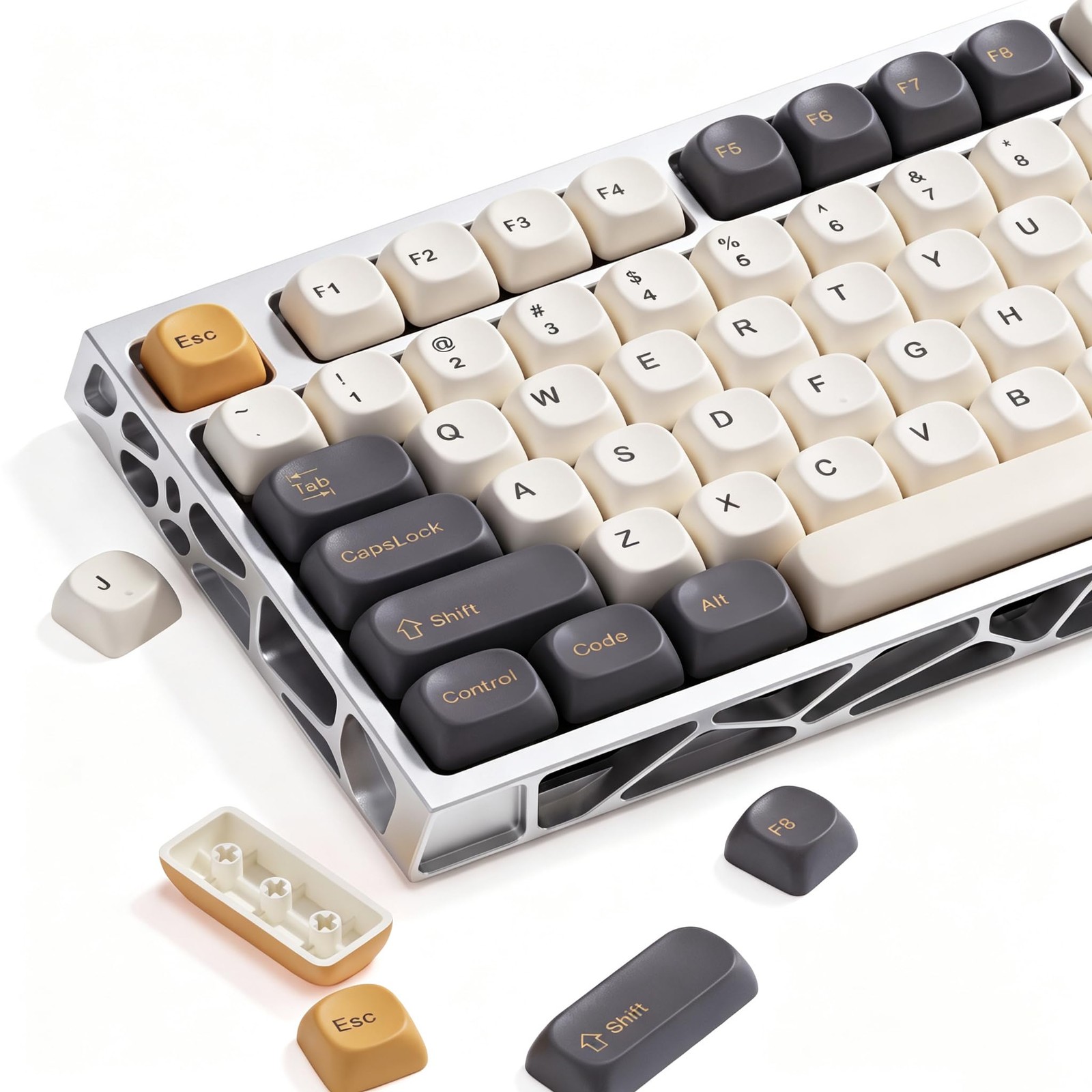 137 Double Shot PBT Keycaps Set MOA Custom Retro 61108 Mechanical Keyboard