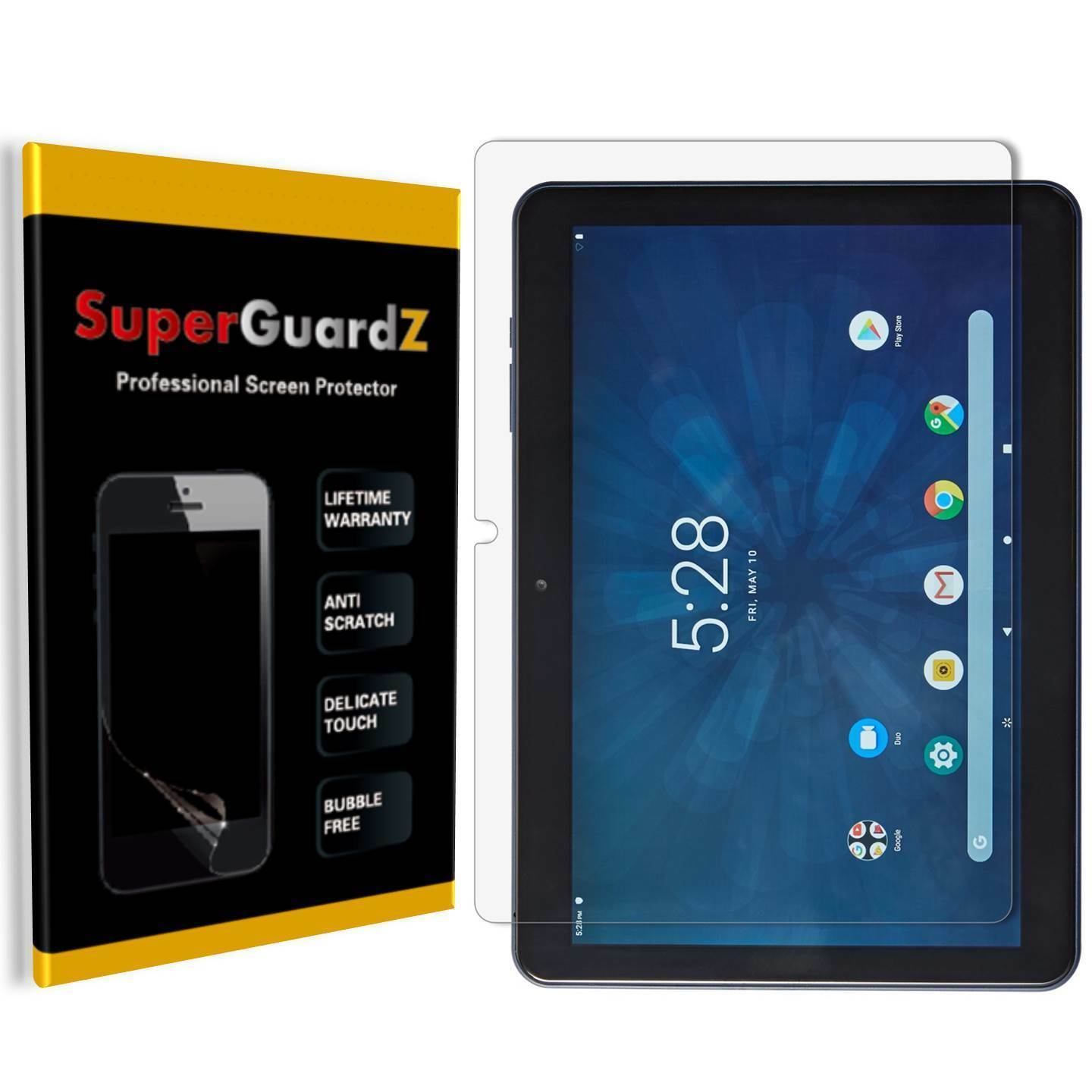 3X SuperGuardZ Clear Screen Protector Guard Shield Film For Onn 10.1 Tablet