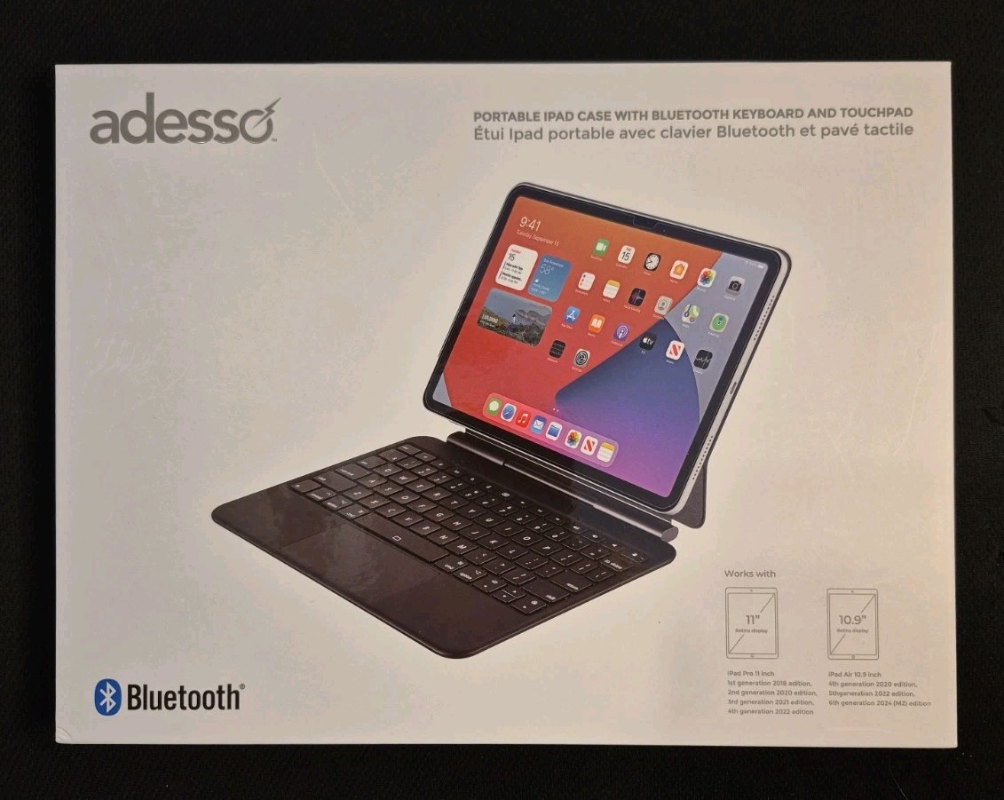 Adesso Bluetooth Keyboard for iPad Pro 11" iPad Air 10.9" M2 WKB7010