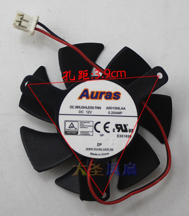 New For Auras A5010MLAA 12V 0.25A Graphics Card Cooling Fan Diameter 47MM