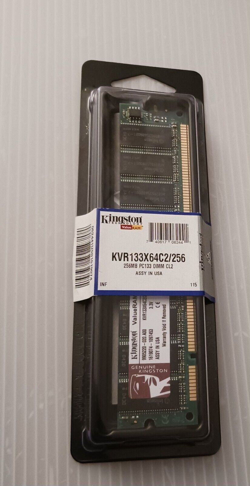 Kingston KVR133X64C2/256 (256MB, SDRAM, 133MHz, 168-pin) Single-Sided RAM Memory