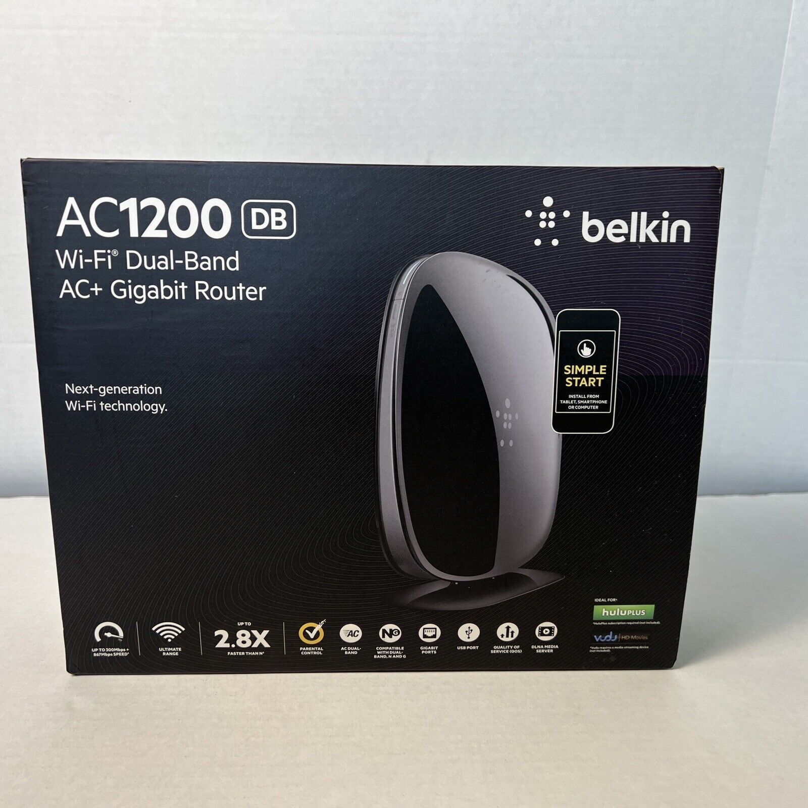 Belkin AC750 DB 433 Mbps 4-Port 10/100 Wireless AC Router (F9K1116)
