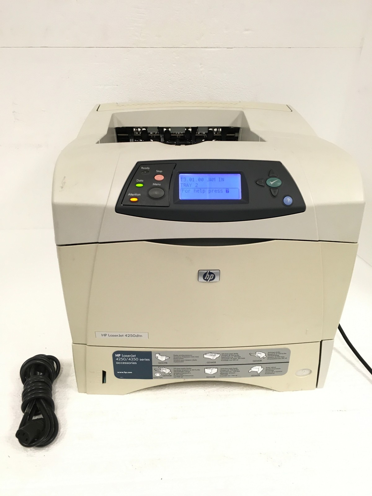 HP LaserJet 4250DTN Workgroup Laser Printer Q5403A w/Duplexer FOR PARTS AS/IS