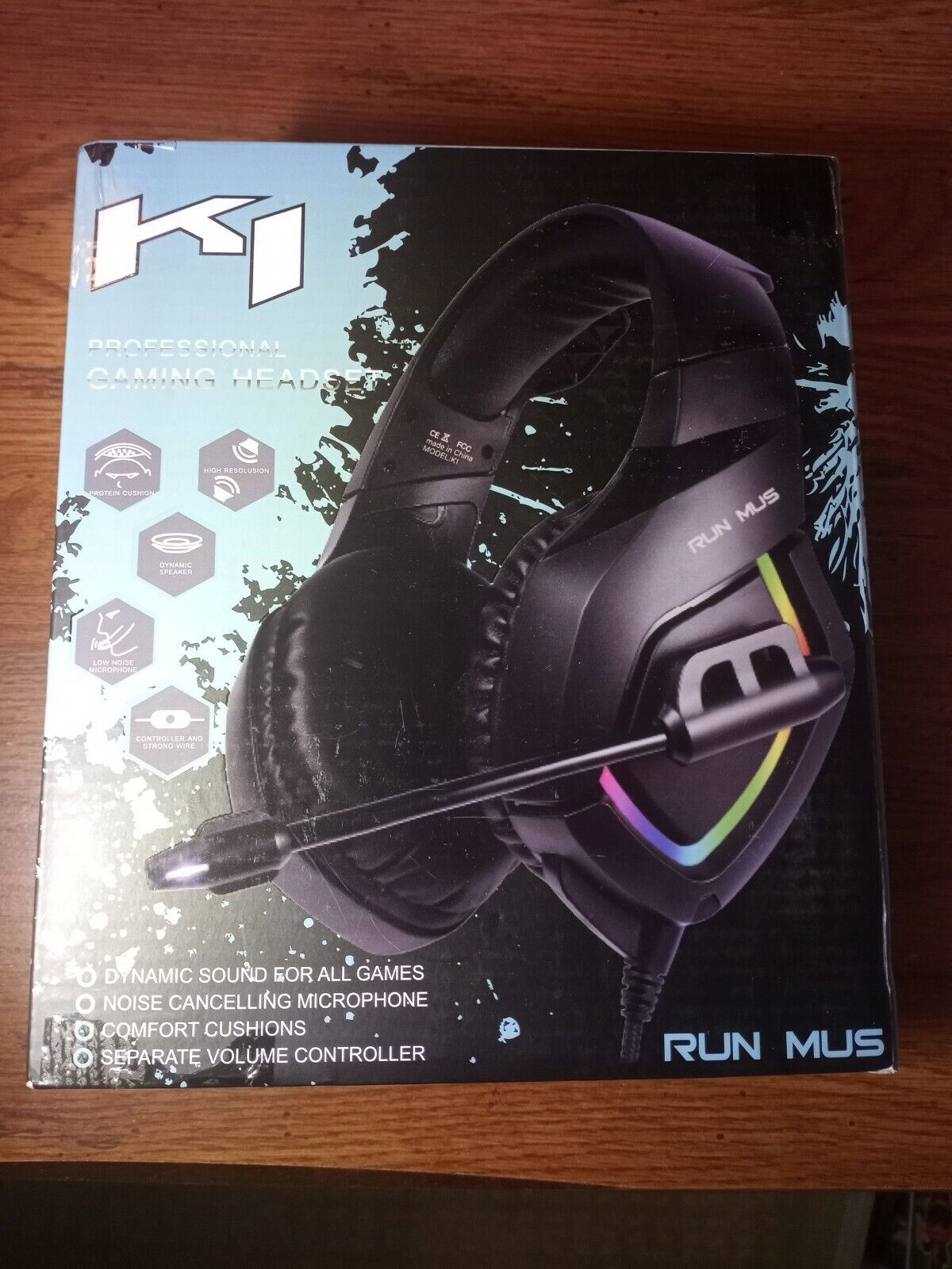 RUN MUS K1B High Performance Professional Gaming Headset