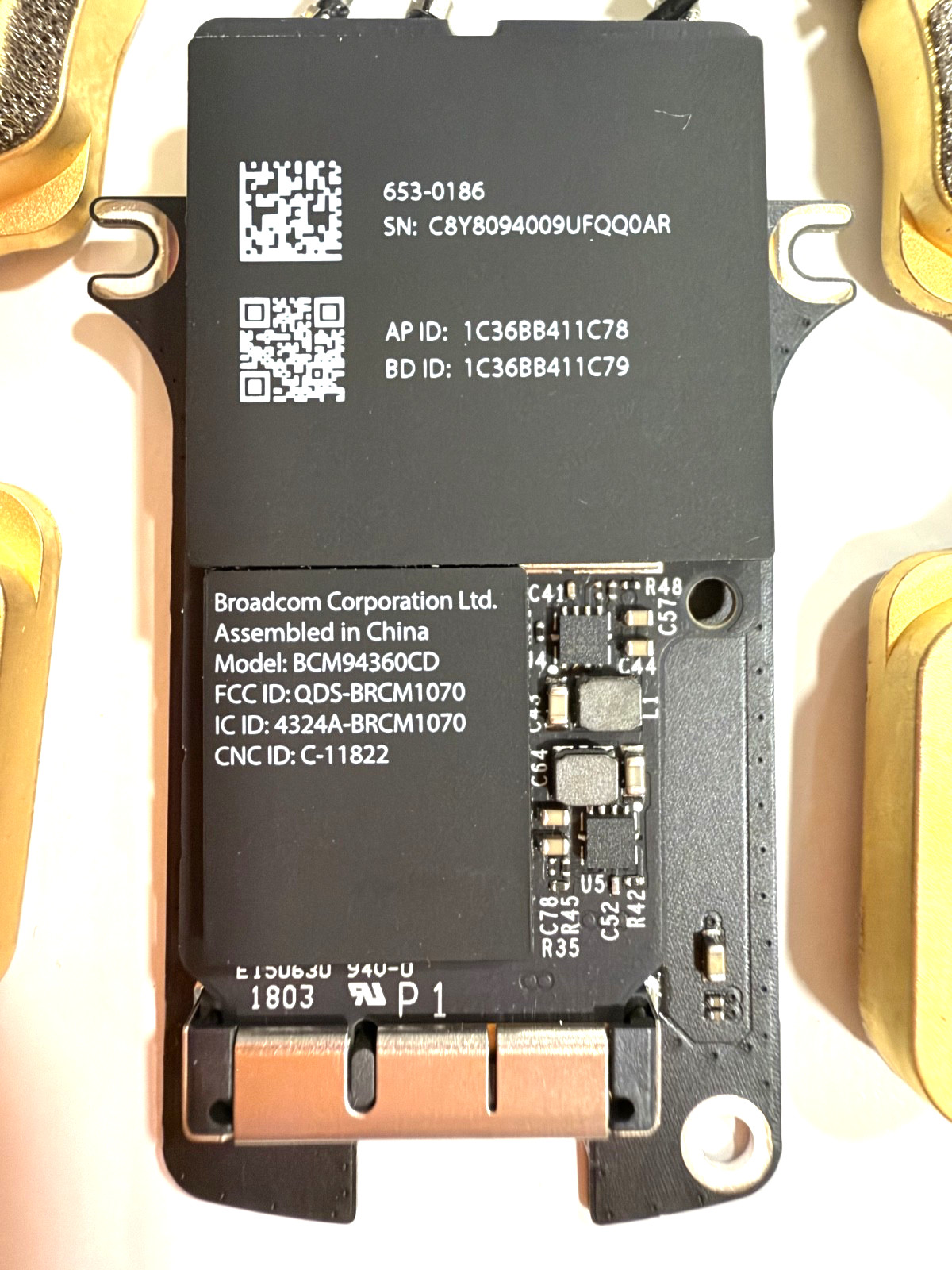 Apple Mac Pro 6,1 A1481 WiFi Bluetooth AirPort Card + Antenna BCM94360CD OEM