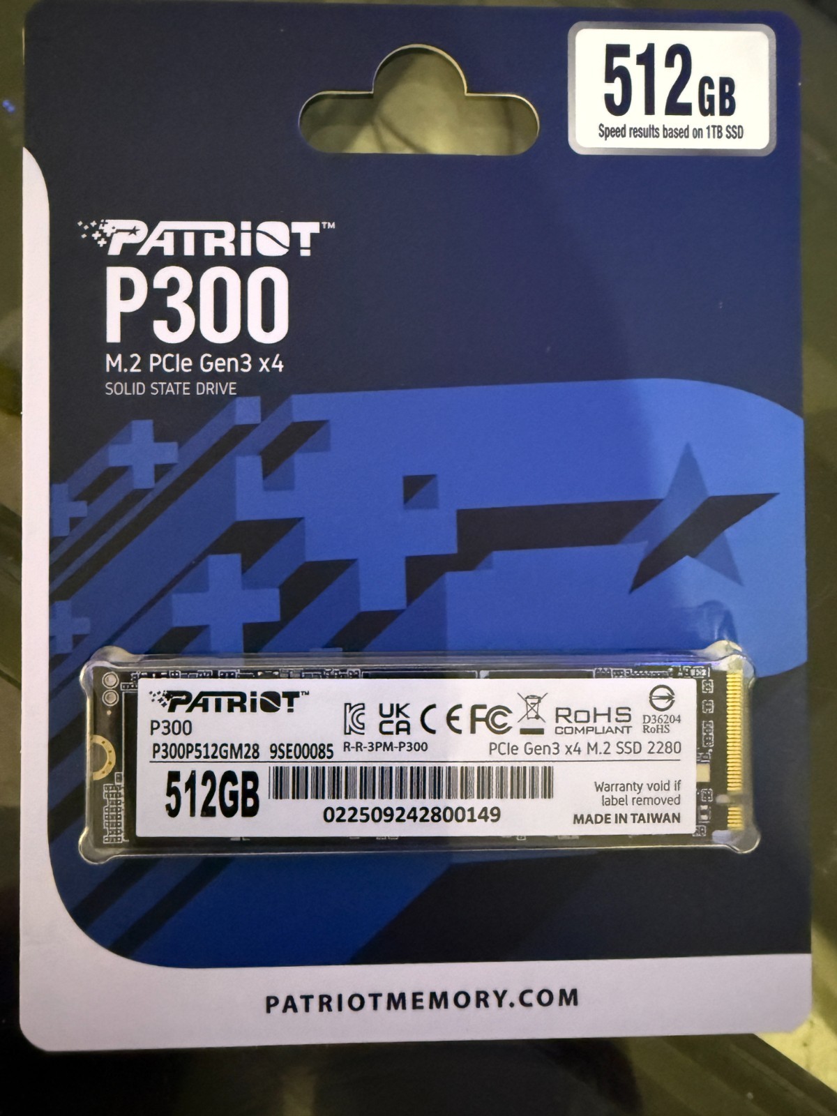 Patriot P300 M.2 PCIe Gen 3  512GB NVME