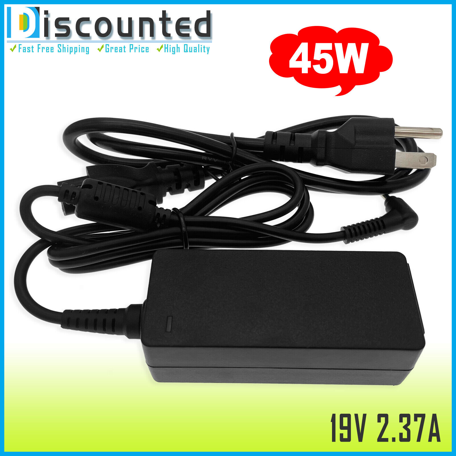 19V 2.37A 45W AC Power Adapter For Acer Aspire 3 A315-59-71NF Laptop Charger