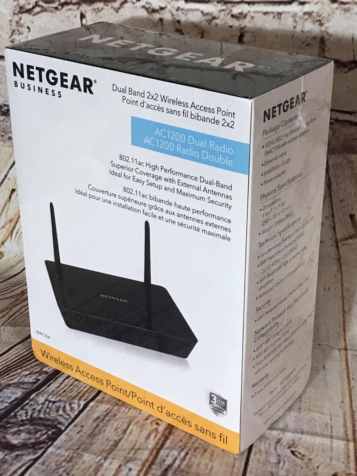 NETGEAR Business Dual Band Wireless Access Point Networking Device AC1200 Sealed