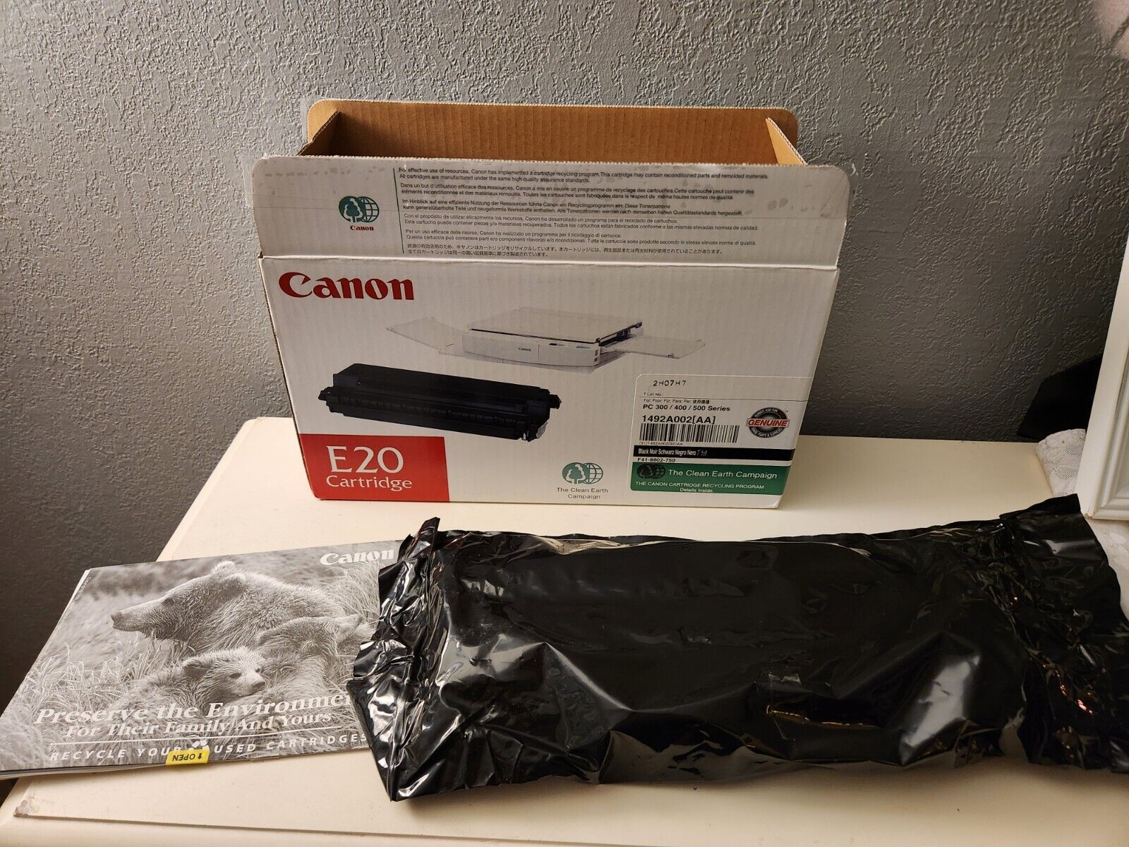 Genuine Canon E20 Toner Cartridge PC 300/400/500 Series Black