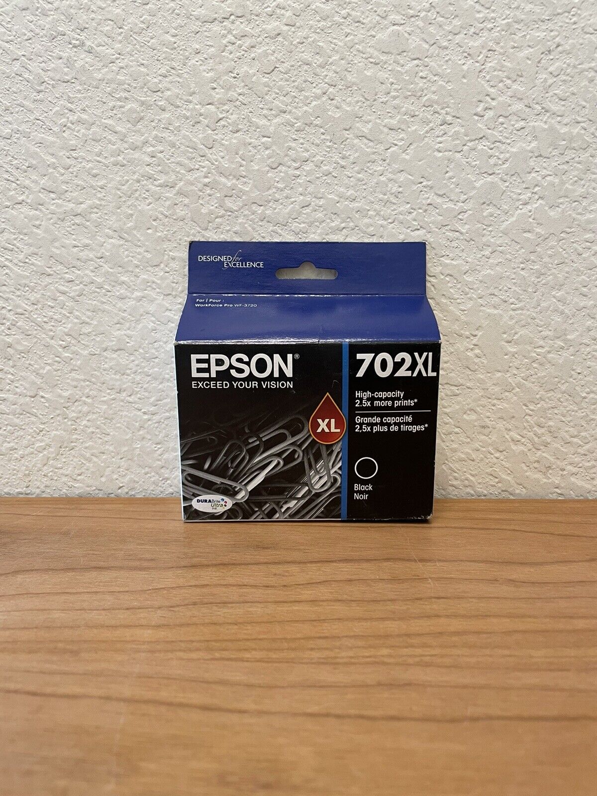NEW Epson 702XL DURABrite Ultra Black Ink Cartridge (EXP 03/2021) OEM