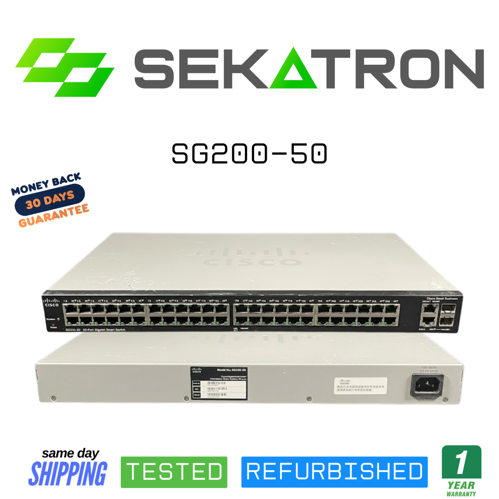 🔀 Cisco SG200-50 • 50-Port Gigabit Smart Switch • Tested • Ready ⚡FastShip