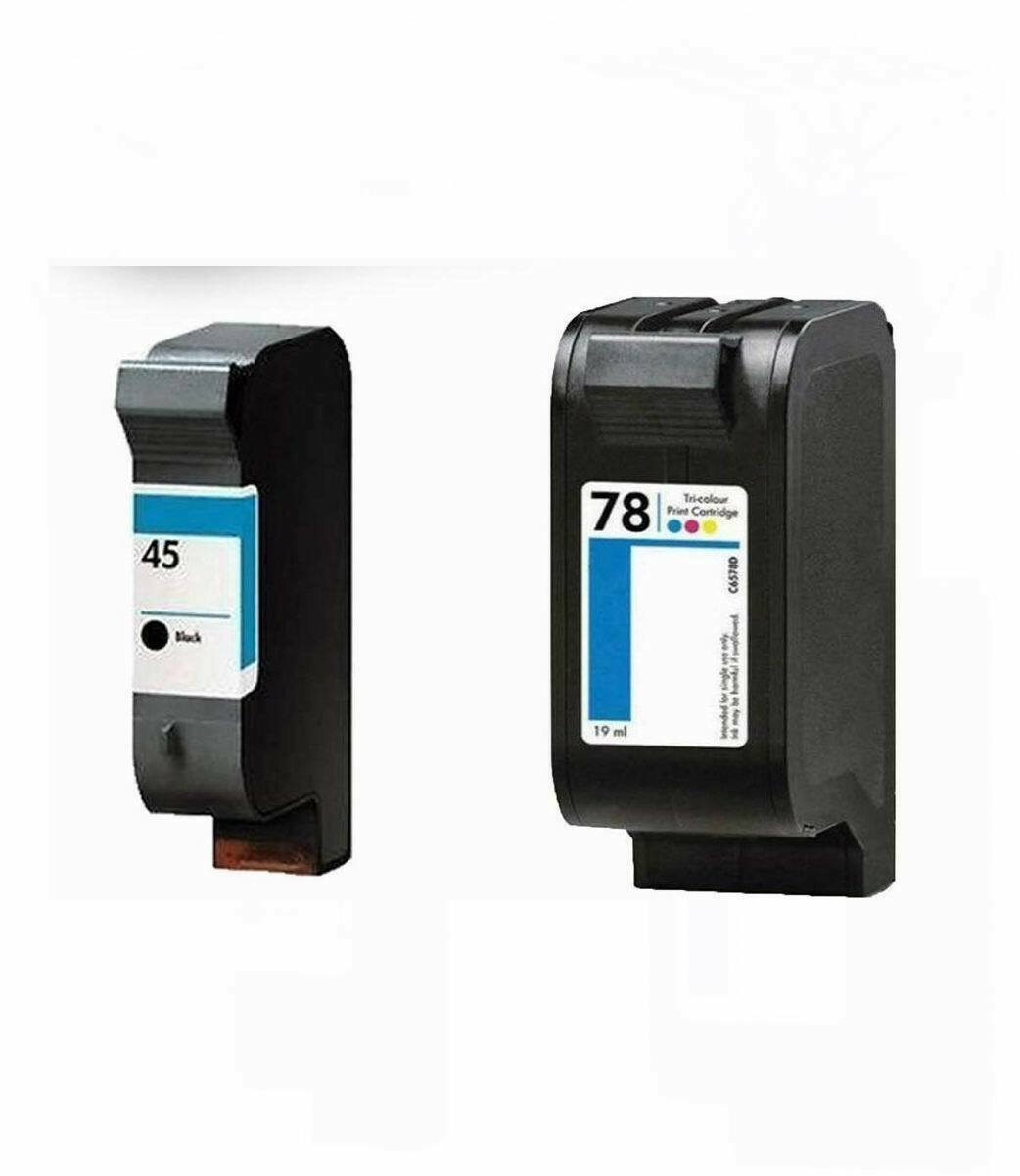 2-PK 45 78 Black/Color Ink For HP Photosmart 1000 1100 1115 1215 1218 13150 4654
