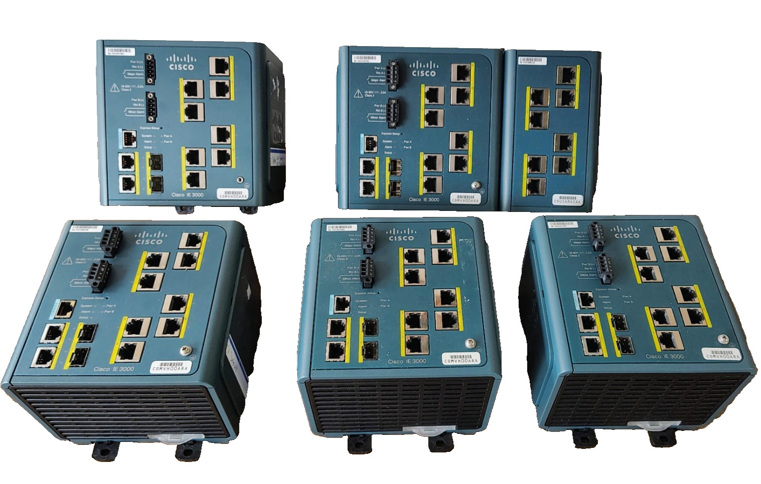 5 Cisco IE-3000-8TC Modular Industrial Ethernet Dual SFP Switch IEM-3000-8TM Lot