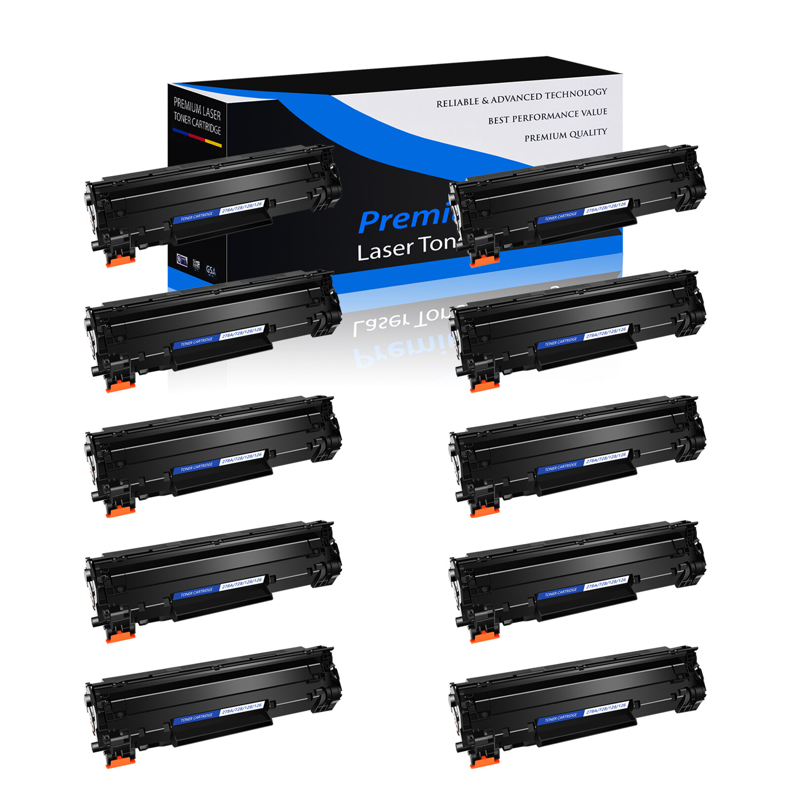 US Stock 10PK CE278A 78A Toner For HP LaserJet P1566 P1606 P1606dn P1560 MFP