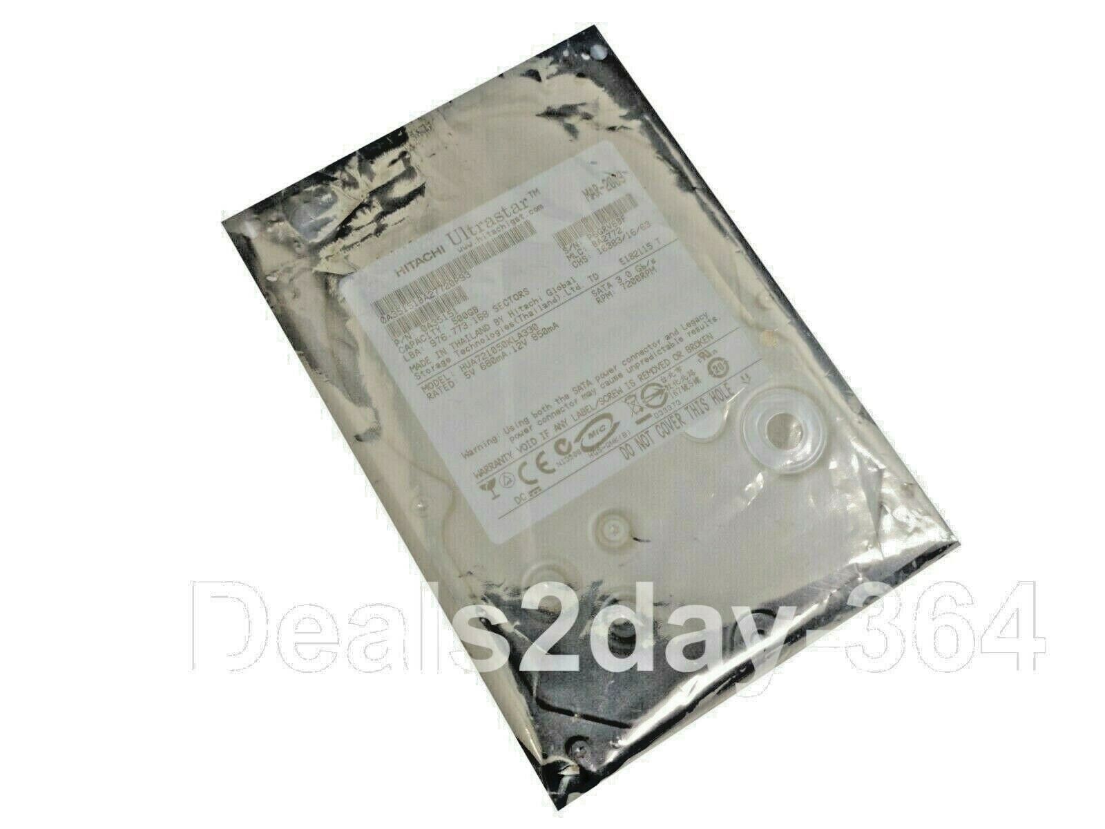 Hgst  500GB 3.5 SATA  Ultrastar A7K1000 HUA721050KLA330 Hard Drive 