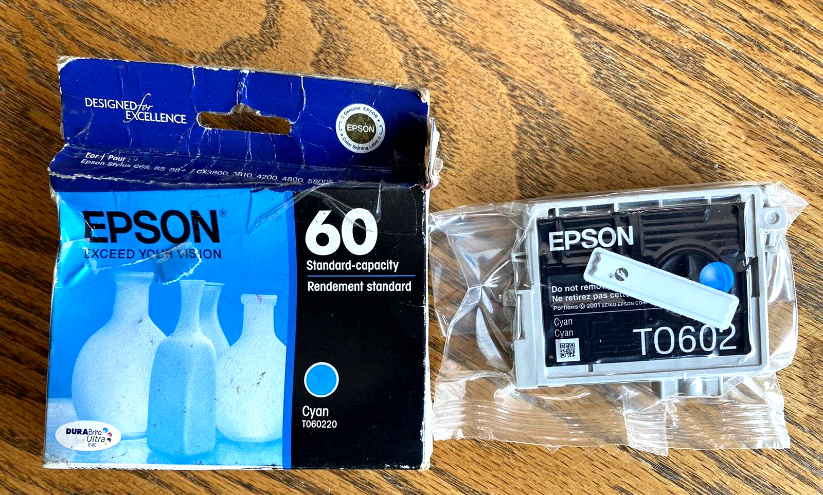 NOS Genuine Epson 60 Inkjet Cyan #T060220 Standard Capacity  Exp 04/2016