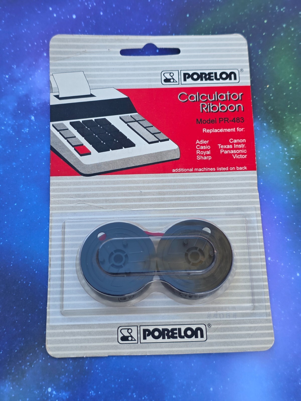 Porelon Universal Calculator Ribbon Model PR-483  Black Red Vintage 1995 USA