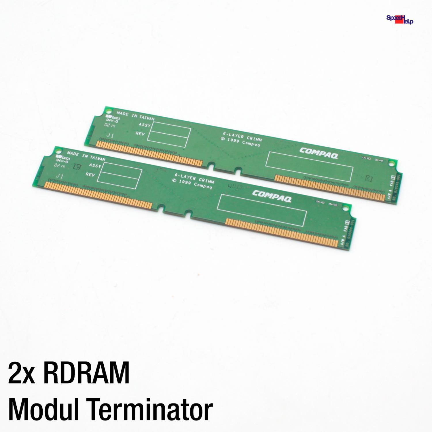 2x Module Terminator Compaq for Rambus RDRAM PC800 RIMM Server RAM