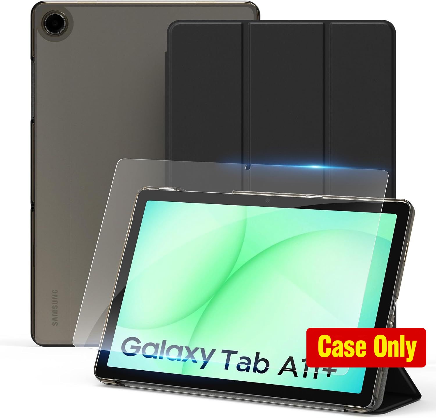 Ultra Slim Stand Case for Samsung Galaxy Tab A11+/A9+ Plus 11" with Screen Prote